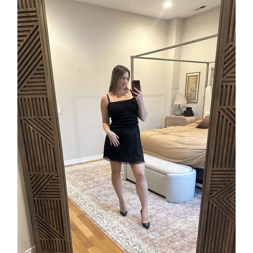 Max Studio Specialty Products Black 100% Silk Tank Dress Size L